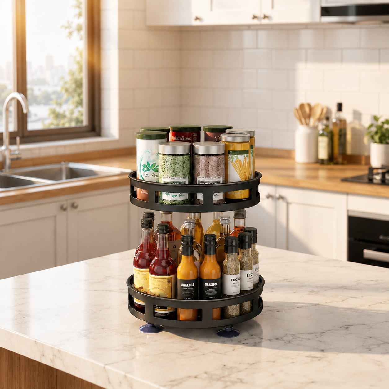The Spindel Rack — Rotating Kitchen Spice Organizer
